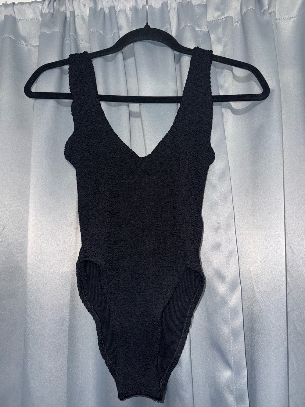 bond-eye Black Textured One-Piece Swimsuit